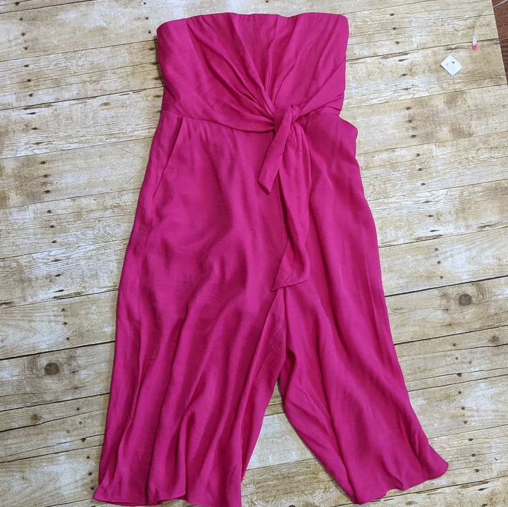 Maeve Hot Pink Strapless Jumpsuit - Picture 5 of 10
